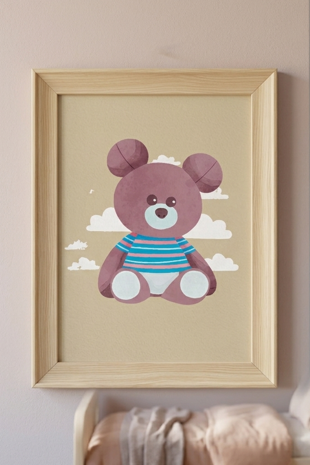 Cute Teddy Bear Kids Wall Art