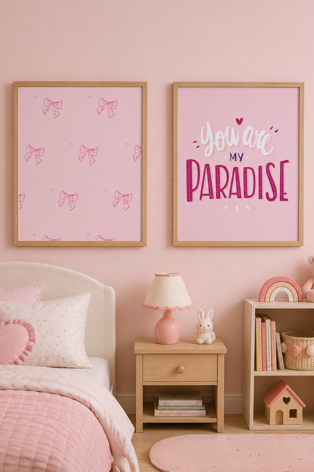 Pink Paradise Kids Wall Art Set
