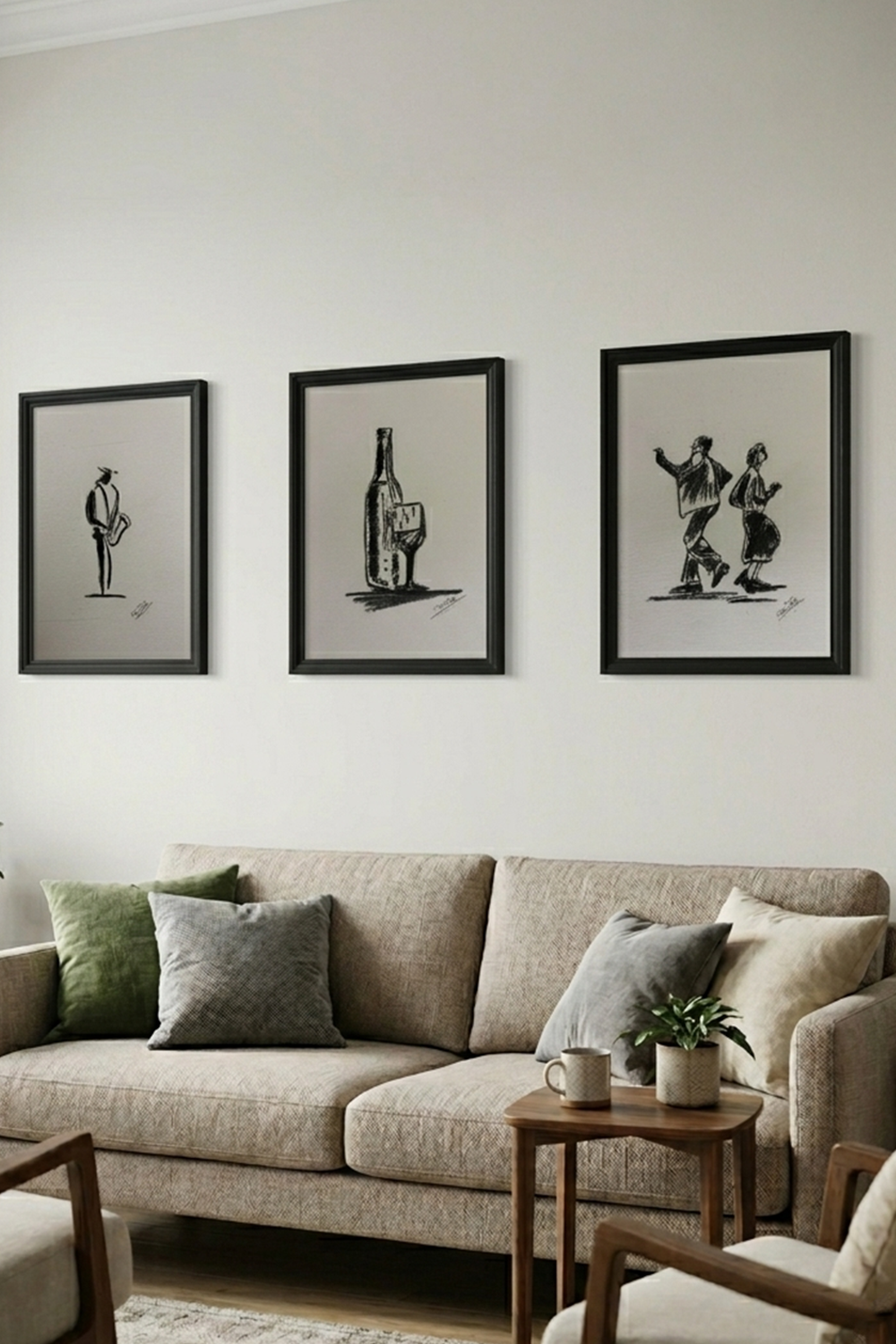 Black Sketch Gallery 3-Piece Wall Art Set