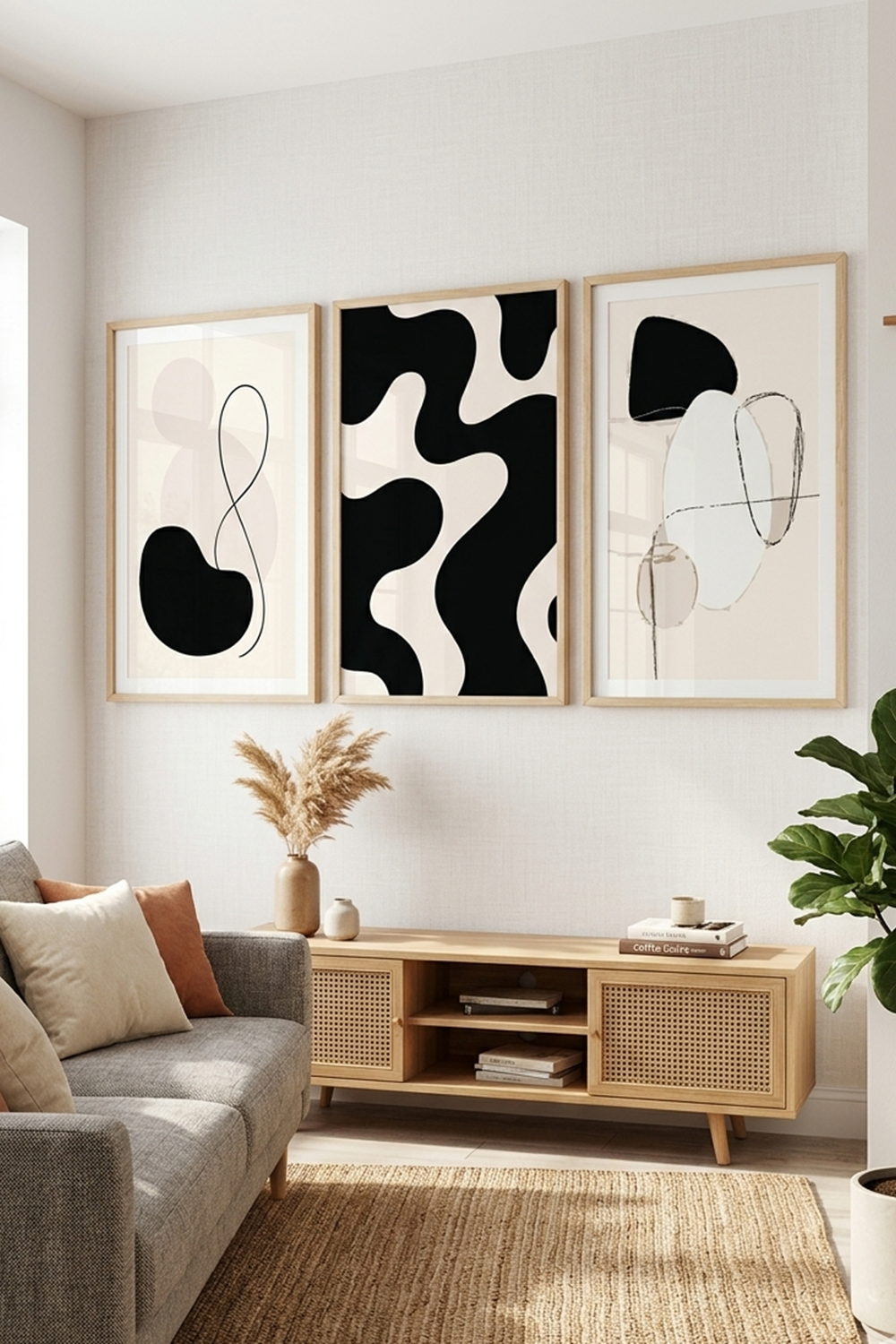 Modern Neutral Abstract Wall Art Set