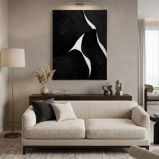 Bold Black Abstract Canvas Art