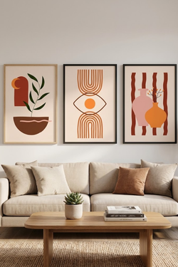 Earthy Abstract Gallery Wall Art Set